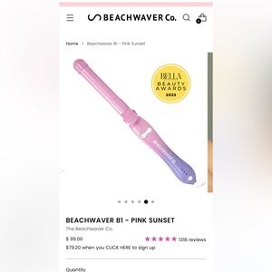 Beachwaver B1 Pink Sunset Curling Iron